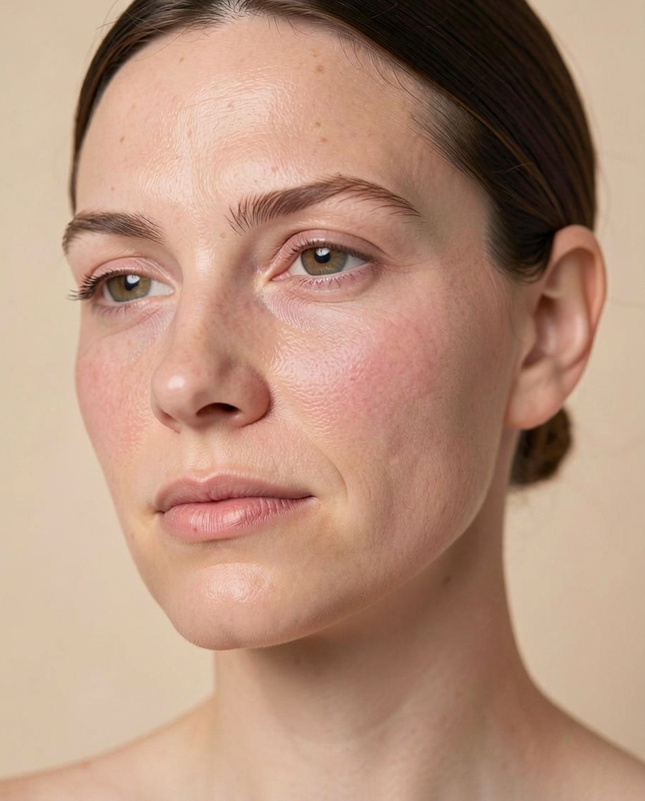 Skin before treatment — redness and uneven tone